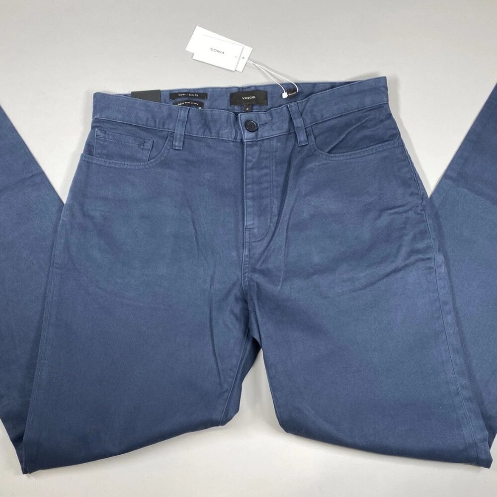 Vince Men’s Slim Fit Stretch Cotton 5-Pocket Pants Size 31 Blue Washed Ink